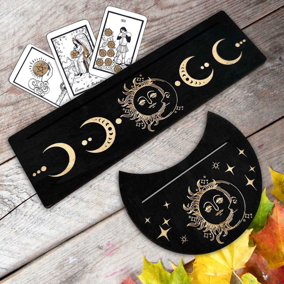 Olivenorma Wooden Moon Phase Tarot Card Stand Holder - Style V - image 0