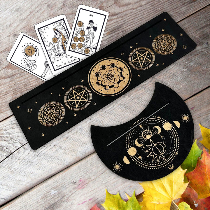 Olivenorma Wooden Moon Phase Tarot Card Stand Holder - Style W - image 4