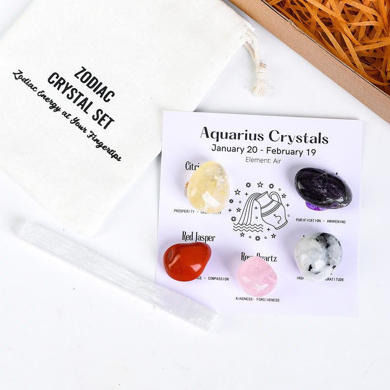 Olivenorma Zodiac 12 Constellations Healing Natural Crystal Set - Aquarius - image 29