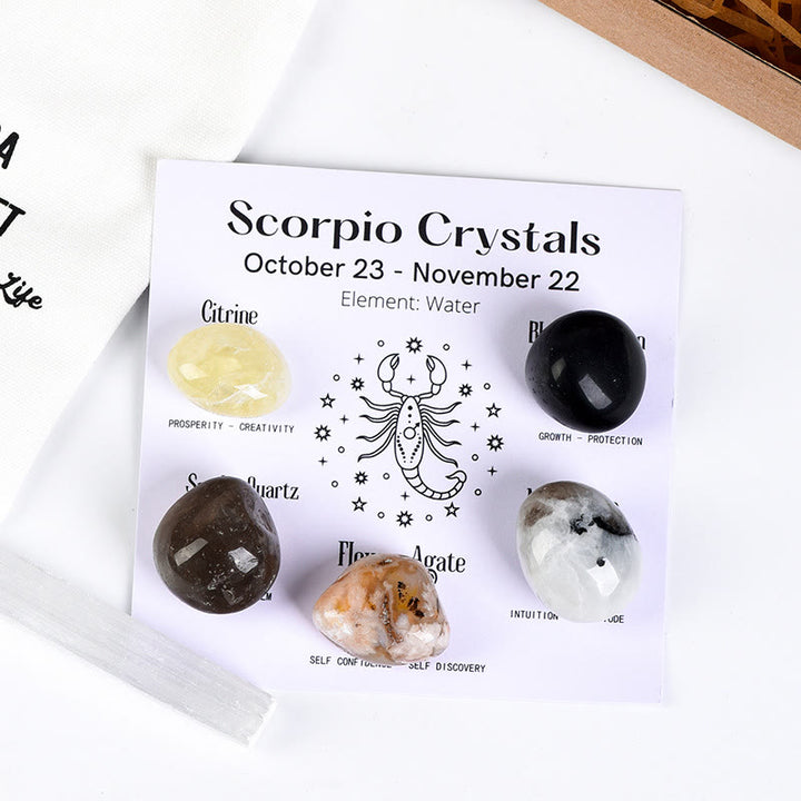 Olivenorma Zodiac 12 Constellations Healing Natural Crystal Set - Scorpio - image 23