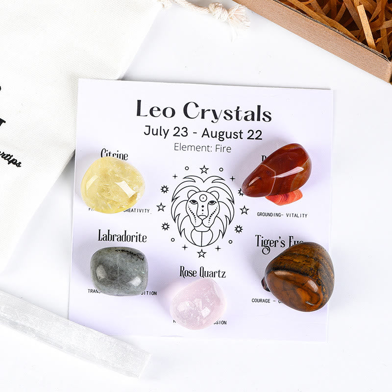 Olivenorma Zodiac 12 Constellations Healing Natural Crystal Set - Leo - image 17