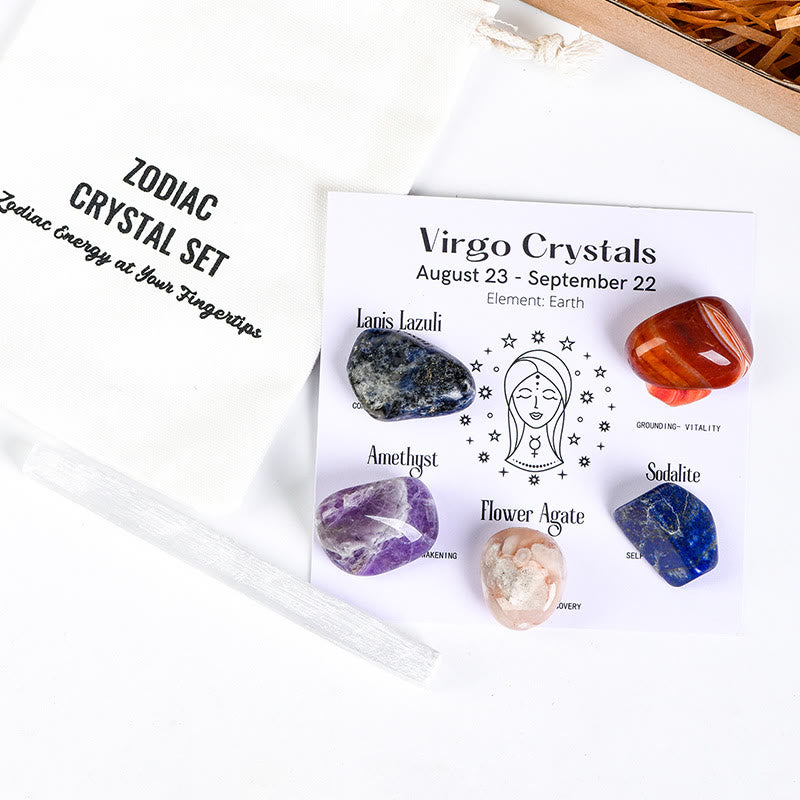 Olivenorma Zodiac 12 Constellations Healing Natural Crystal Set - Virgo - image 19