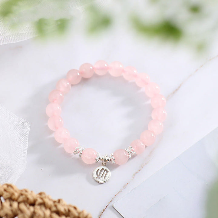 Olivenorma Natural Rose Quartz Zodiac Cute Women's Bracelet - Virgo - image 0