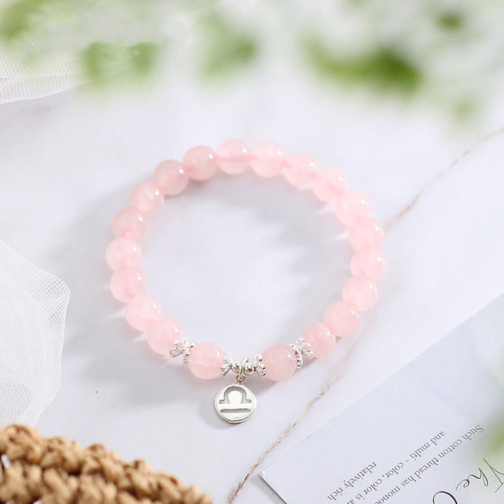 Olivenorma Natural Rose Quartz Zodiac Cute Women's Bracelet - Libra - image 14
