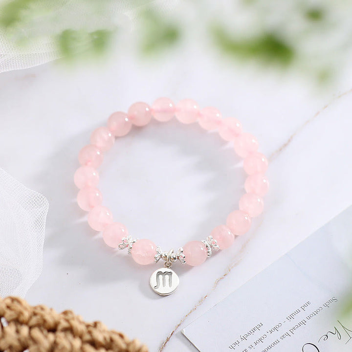 Olivenorma Natural Rose Quartz Zodiac Cute Women's Bracelet - Scorpio - image 15