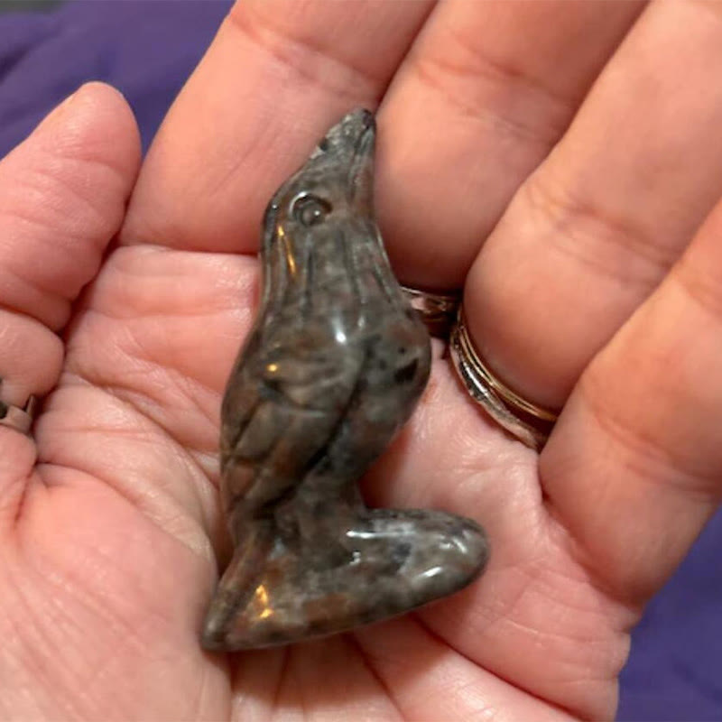 Olivenorma Natural Obsidian Yooperlite Raven Figurine Gemstone Decoration - Yooperlite - image 5