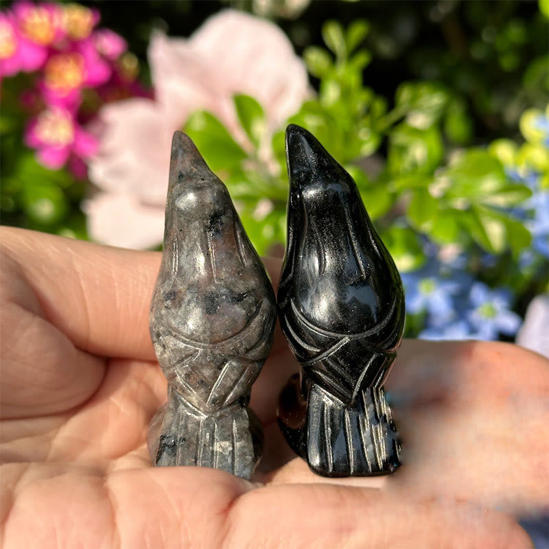 Olivenorma Natural Obsidian Yooperlite Raven Figurine Gemstone Decoration - image 9