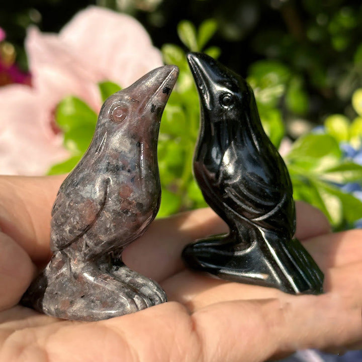 Olivenorma Natural Obsidian Yooperlite Raven Figurine Gemstone Decoration - image 8