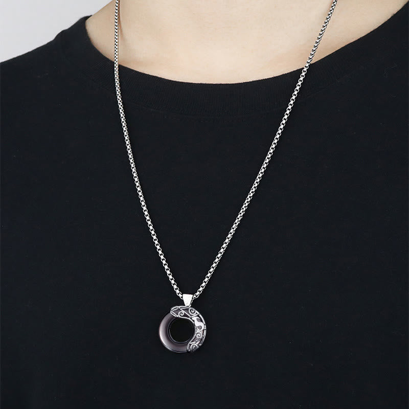 Olivenorma Natural Obsidian Zodiac Necklace Pendent - image 2