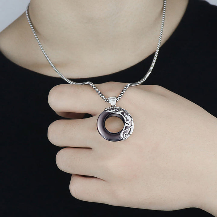 Olivenorma Natural Obsidian Zodiac Necklace Pendent - image 4