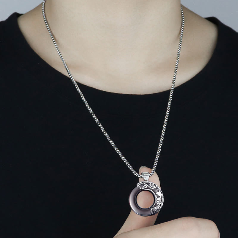 Olivenorma Natural Obsidian Zodiac Necklace Pendent - image 3