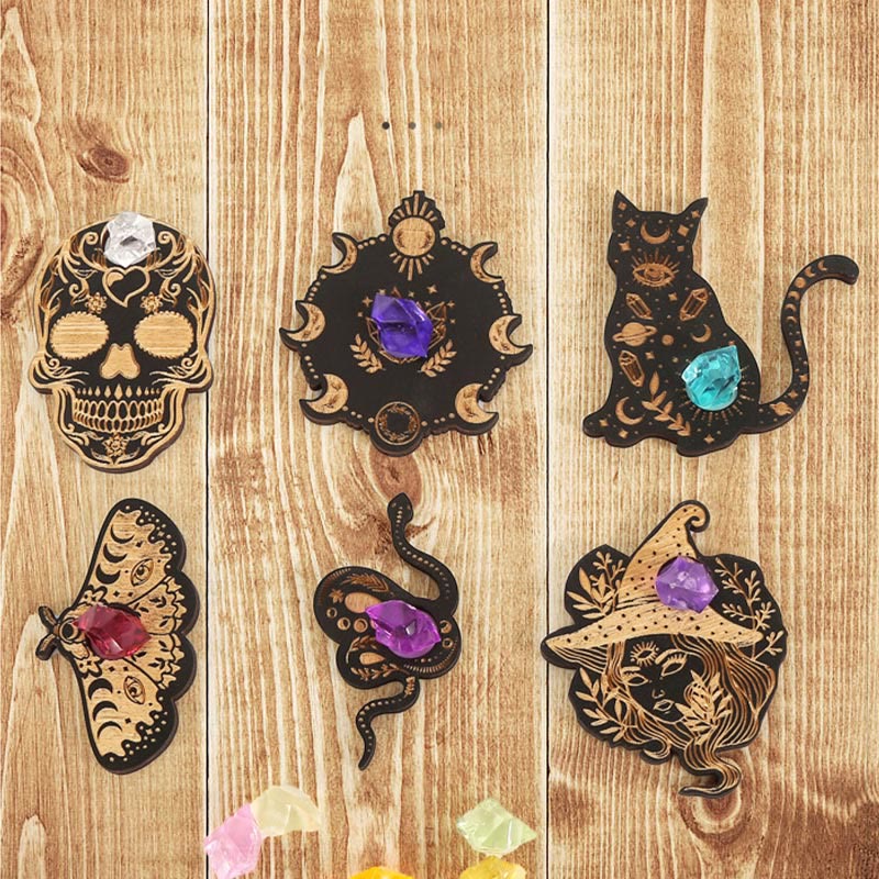 Olivenorma 6Pcs Wooden Crystal Sphere Display Crystal Holder - image 1