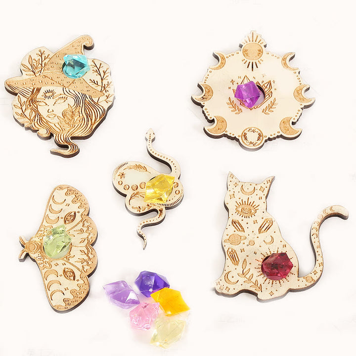 Olivenorma 6Pcs Wooden Crystal Sphere Display Crystal Holder - image 7