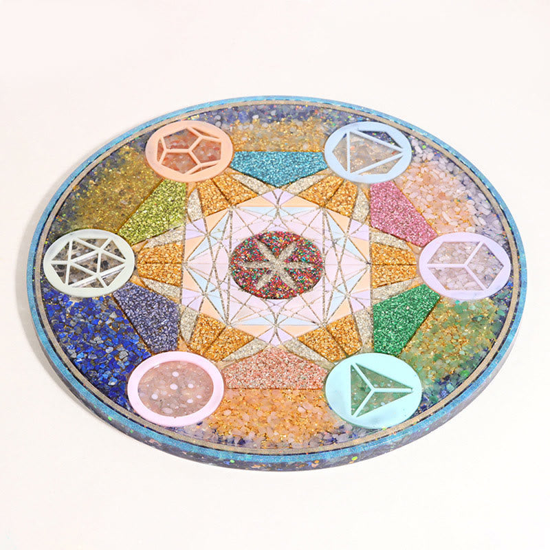 Olivenorma Natural Crystal Chakra Orgone Pyramids Base Crystal Array - Style #01 - Large - image 1