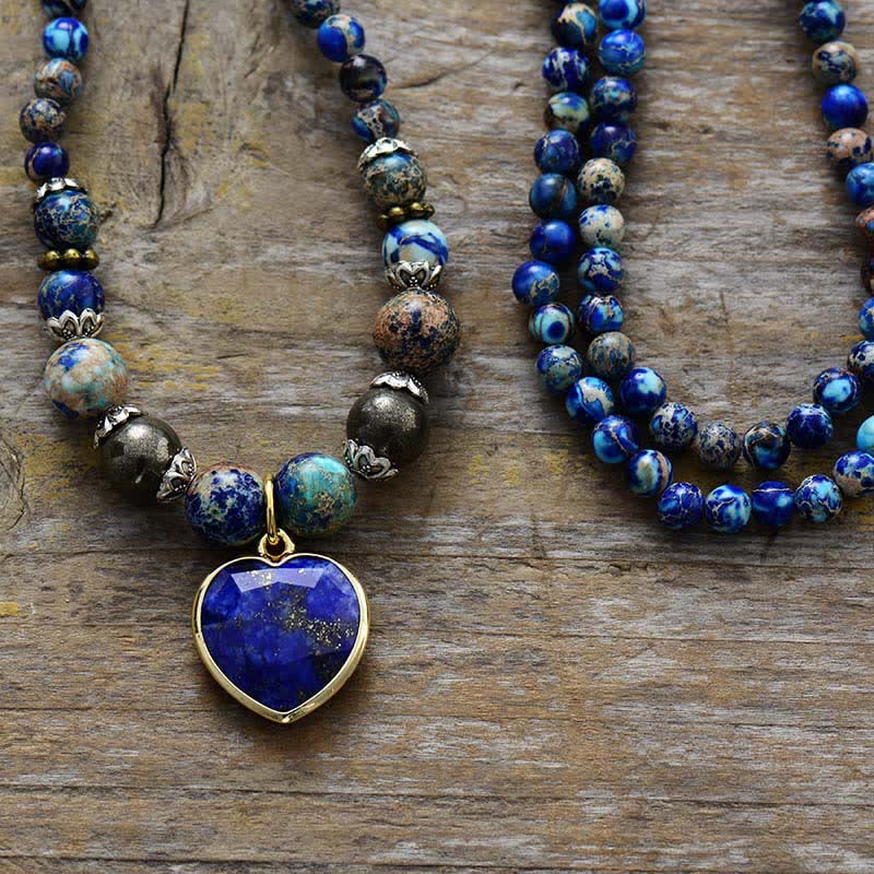 Olivenorma Lapis Lazuli Blue Emperor Stone Multi-layer Bracelet - image 4
