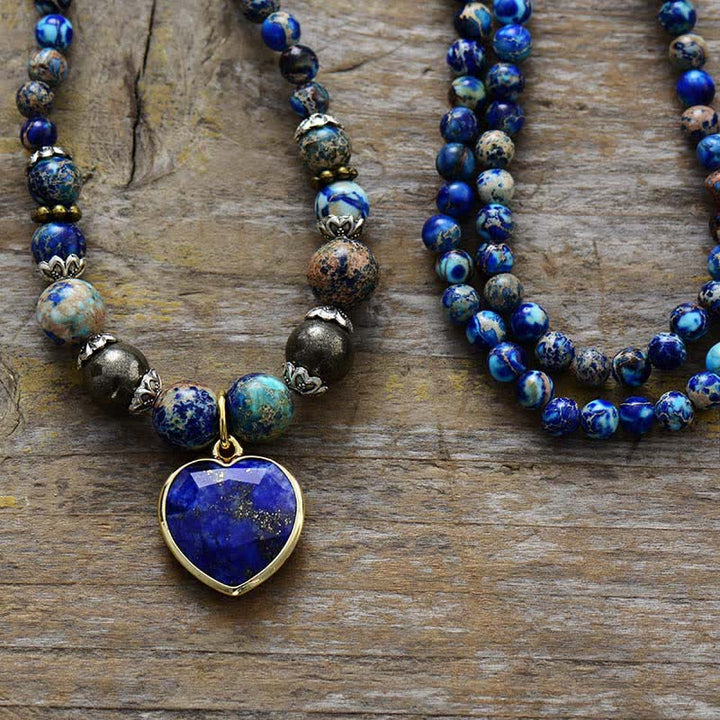 Olivenorma Lapis Lazuli Blue Emperor Stone Multi-layer Bracelet - image 4
