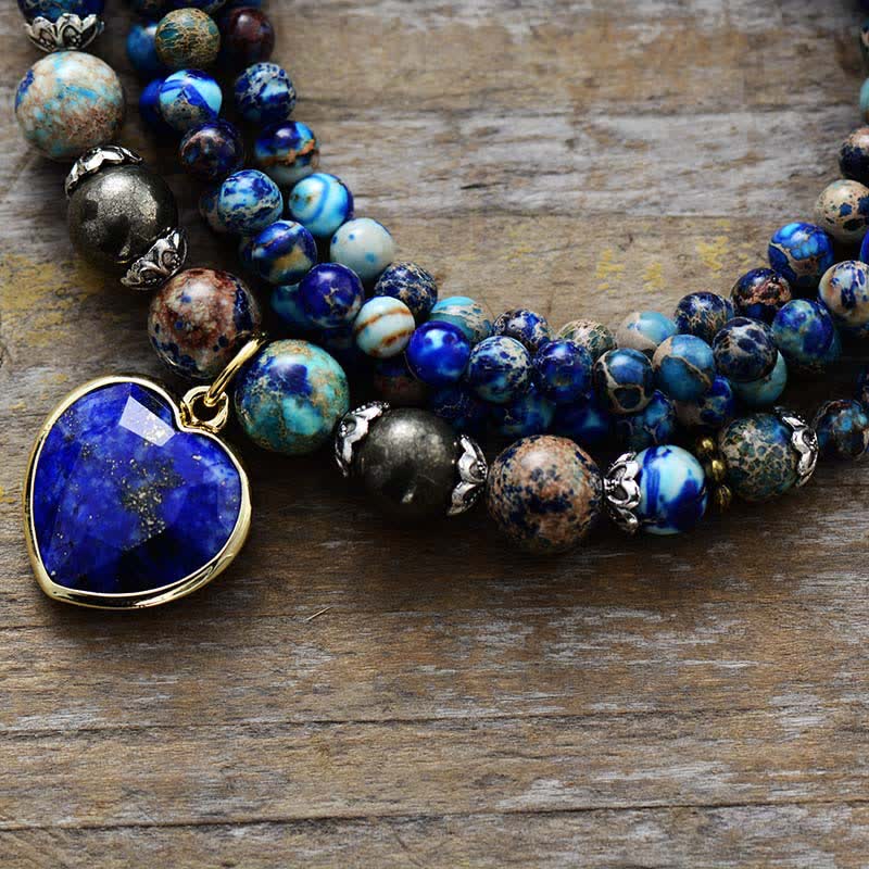 Olivenorma Lapis Lazuli Blue Emperor Stone Multi-layer Bracelet - image 3