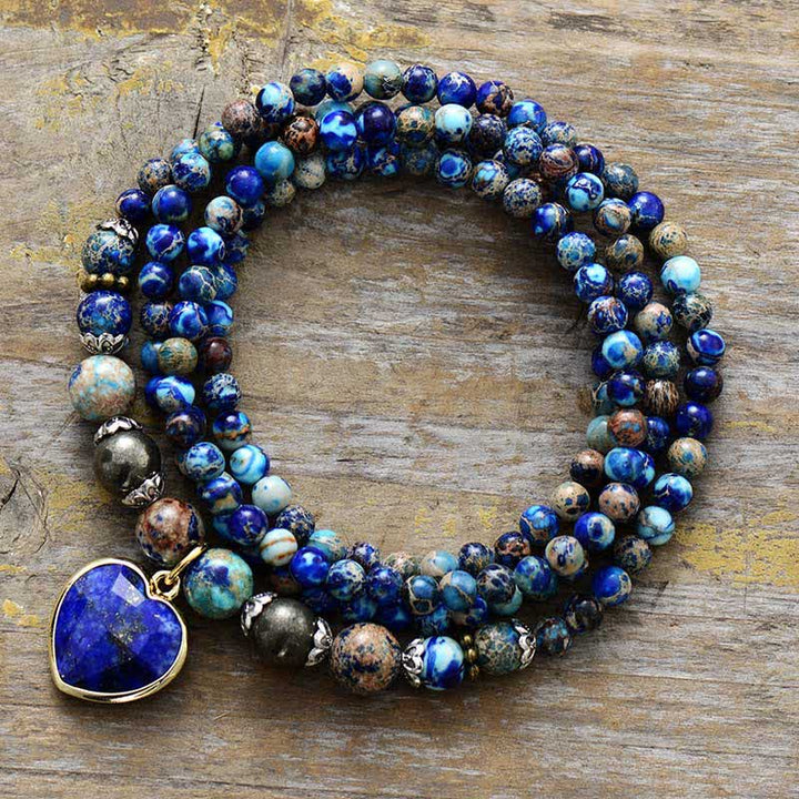 Olivenorma Lapis Lazuli Blue Emperor Stone Multi-layer Bracelet - Lapis Lazuli & Dark Blue Emperor Stone - image 0
