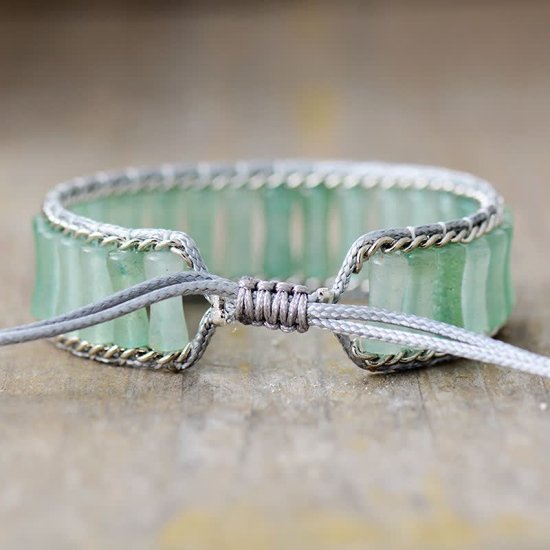 Olivenorma Bamboo Shape Crystal Beads Wrap Bracelet - image 1