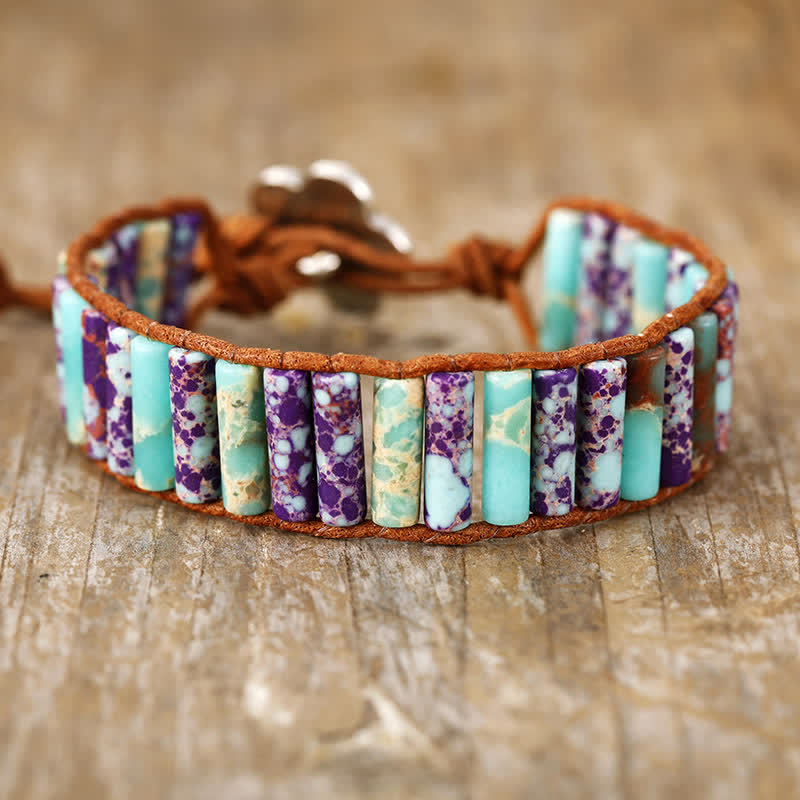 Olivenorma Malachite Labradorite Emperor Stone Beads Wrap Bracelet - Emperor Stone - image 4