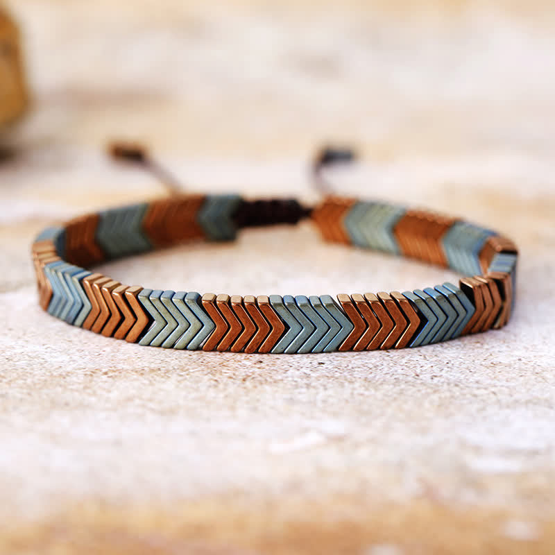 Olivenorma Electroplated Hematite Arrow Shape Men Bracelet - Hematite#2 - image 1