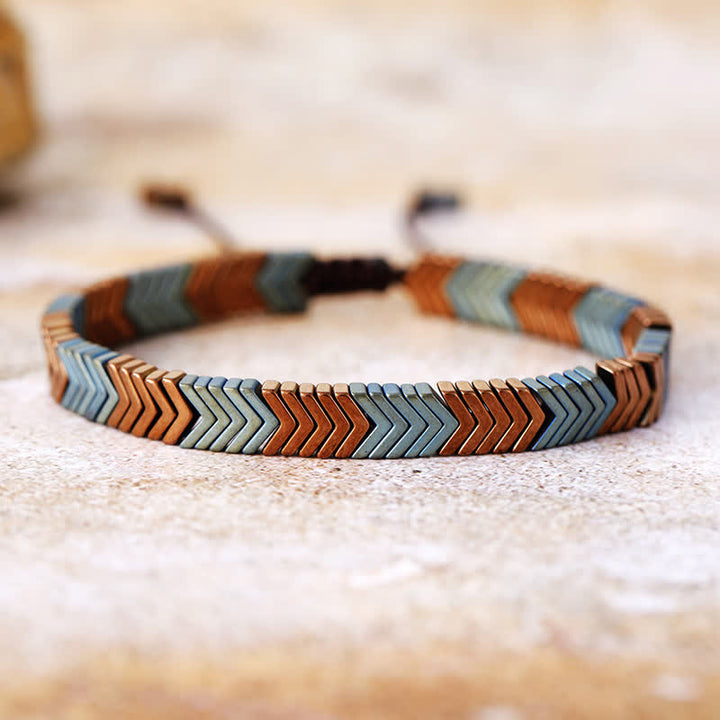 Olivenorma Electroplated Hematite Arrow Shape Men Bracelet - Hematite#2 - image 1