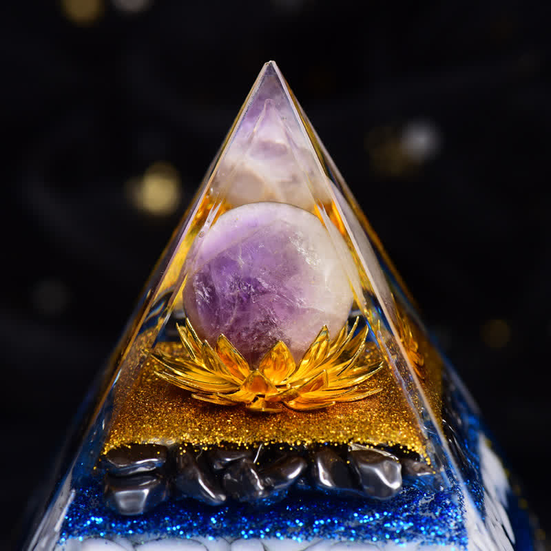 Olivenorma Amethyst Ball Hematite Snowflake Obsidian Orgone Pyramid - image 3