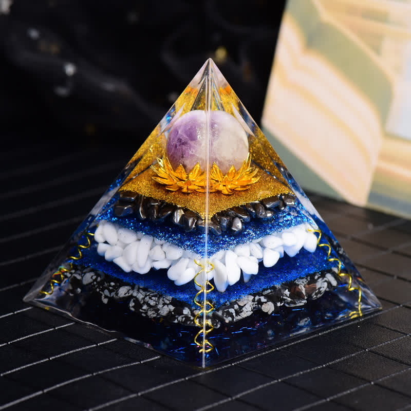 Olivenorma Amethyst Ball Hematite Snowflake Obsidian Orgone Pyramid - image 2