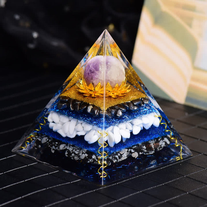 Olivenorma Amethyst Ball Hematite Snowflake Obsidian Orgone Pyramid - image 2