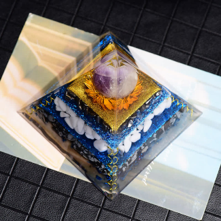Olivenorma Amethyst Ball Hematite Snowflake Obsidian Orgone Pyramid - image 4