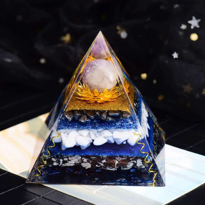 Olivenorma Amethyst Ball Hematite Snowflake Obsidian Orgone Pyramid - image 1