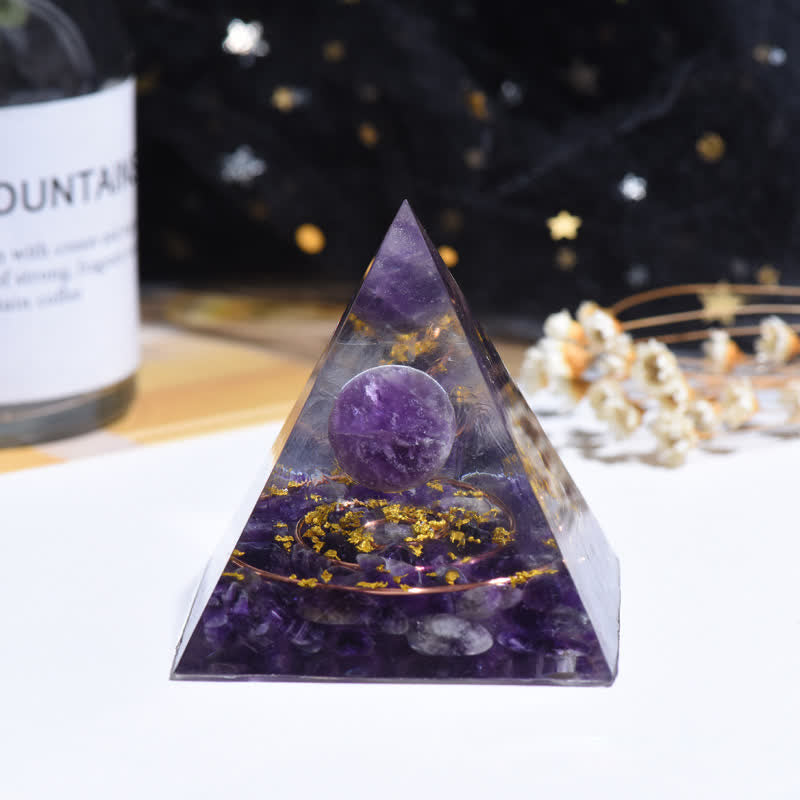 Olivenorma Amethys Crystal Ball Metal Circle Orgone Pyramid - image 3