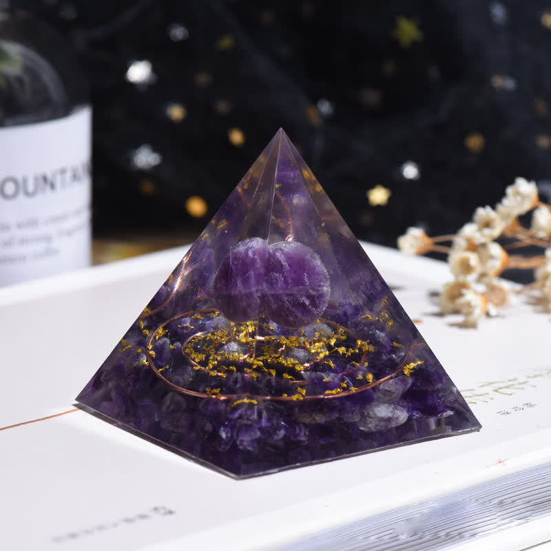 Olivenorma Amethys Crystal Ball Metal Circle Orgone Pyramid - image 1