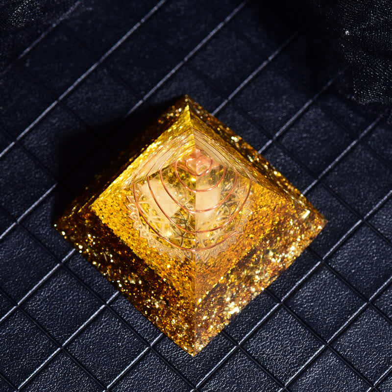 Olivenorma Clear Crystal Malachite Orgone Pyramid - image 4