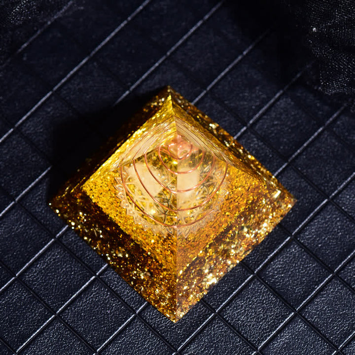 Olivenorma Clear Crystal Malachite Orgone Pyramid - image 4