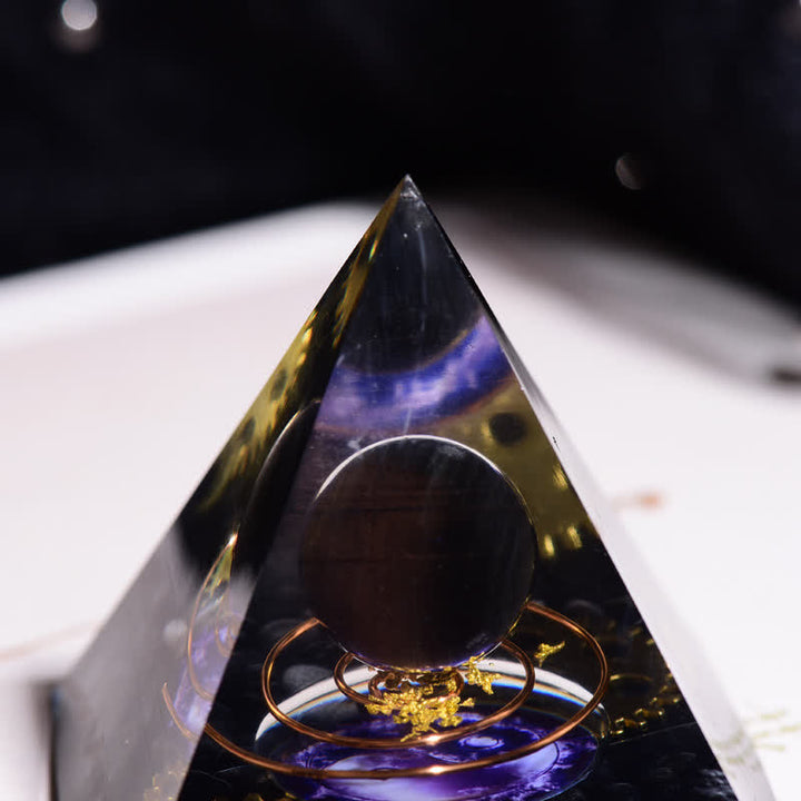 Olivenorma Obsidian Metal Coil Gear Orgone Pyramid - image 4