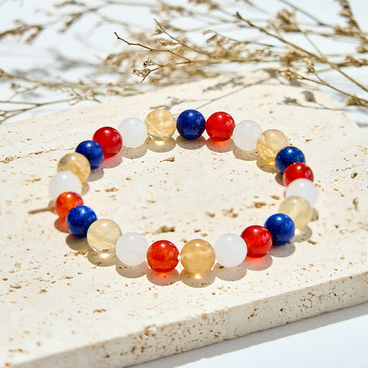 Olivenorma Natural Crystal Gold Rutilated Quartz Beads Bracelet - Natural Crystal - image 0
