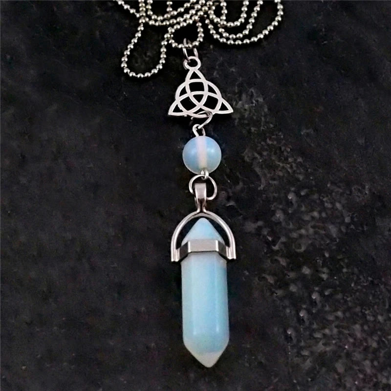 Olivenorma Celtic Symbol Hexagonal Opal Point Necklace - image 1