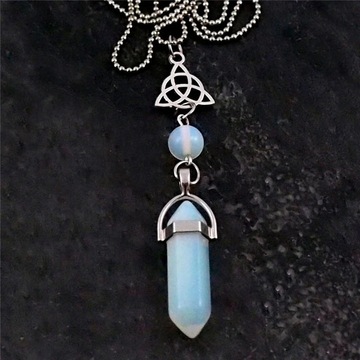 Olivenorma Celtic Symbol Hexagonal Opal Point Necklace - image 1