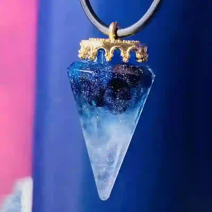 Olivenorma Natural Crystal Healing Necklace - Blue Chalcedony&Blue Sandstone - image 6