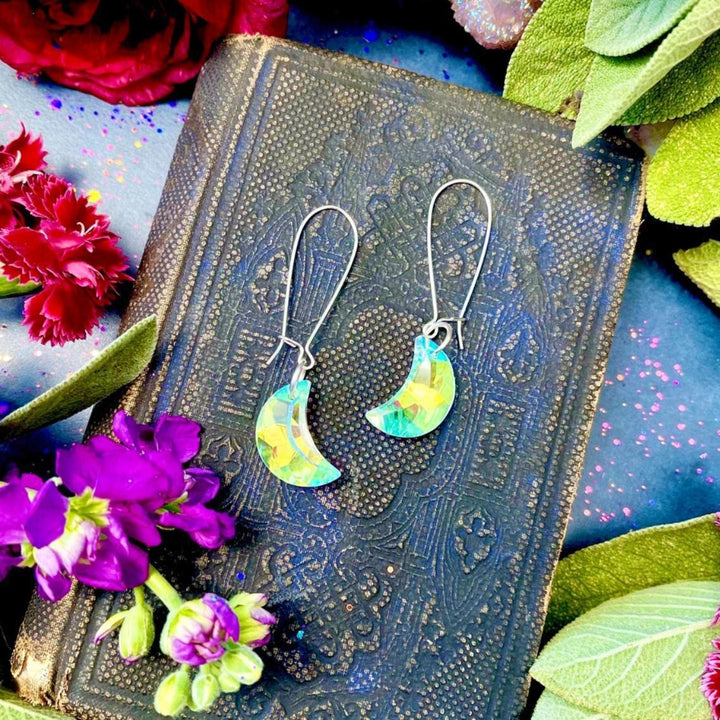 Olivenorma Bohemian Crescent Gemstone Crystal Earrings - Opal - image 8