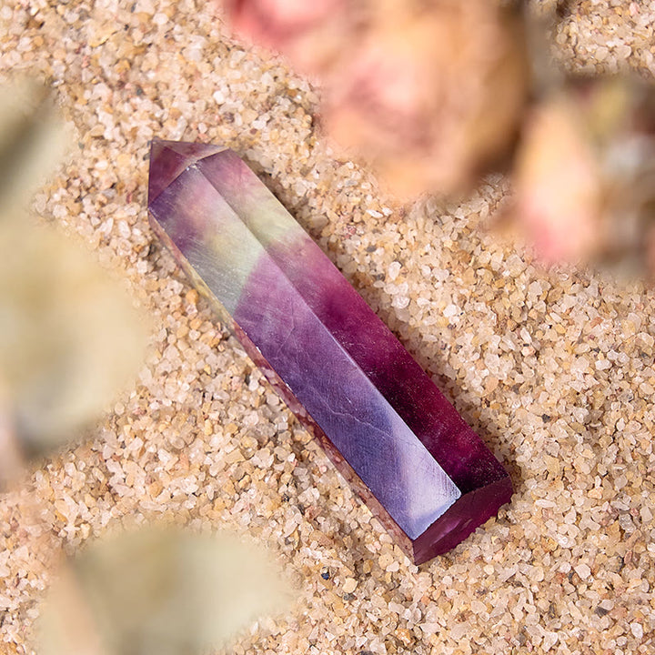 Olivenorma Natural Purple Fluorite Prismatic Healing Crystal Wands Tower - image 4