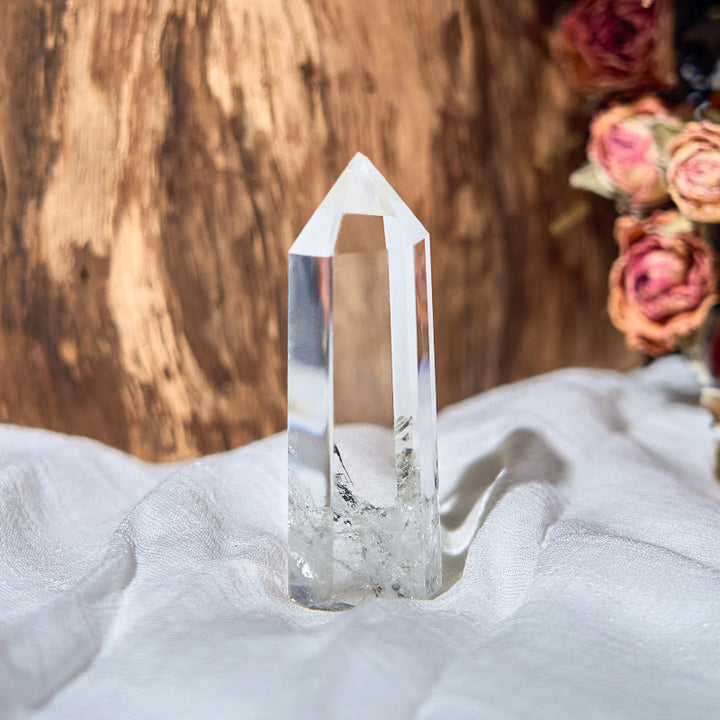 Olivenorma Gem 6 Faceted Clear Crystal Tower Healing Crystal Wands - 9-10cm - image 0