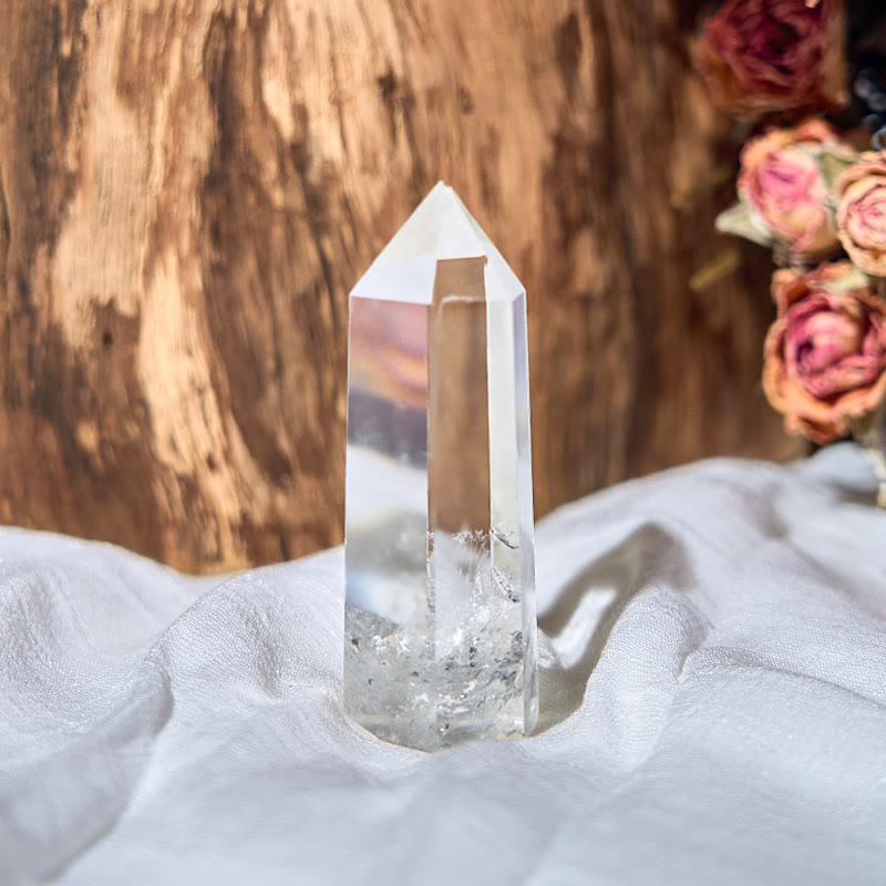 Olivenorma Gem 6 Faceted Clear Crystal Tower Healing Crystal Wands - image 1