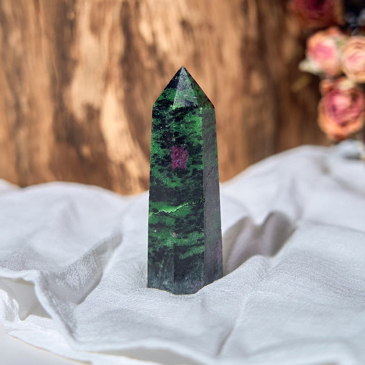 Olivenorma Large Ruby Zoisite Crystal Points Wands Tower - image 1