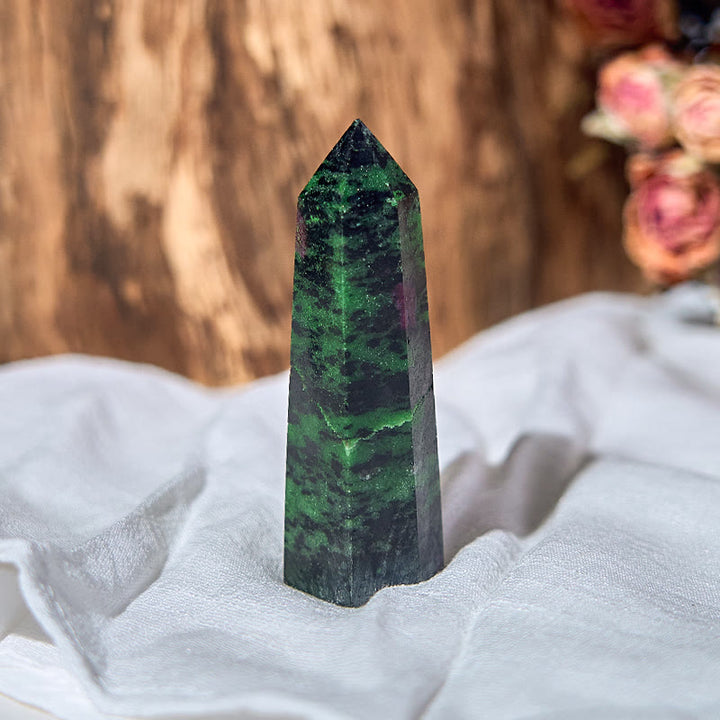 Olivenorma Large Ruby Zoisite Crystal Points Wands Tower - 8-9cm - image 0