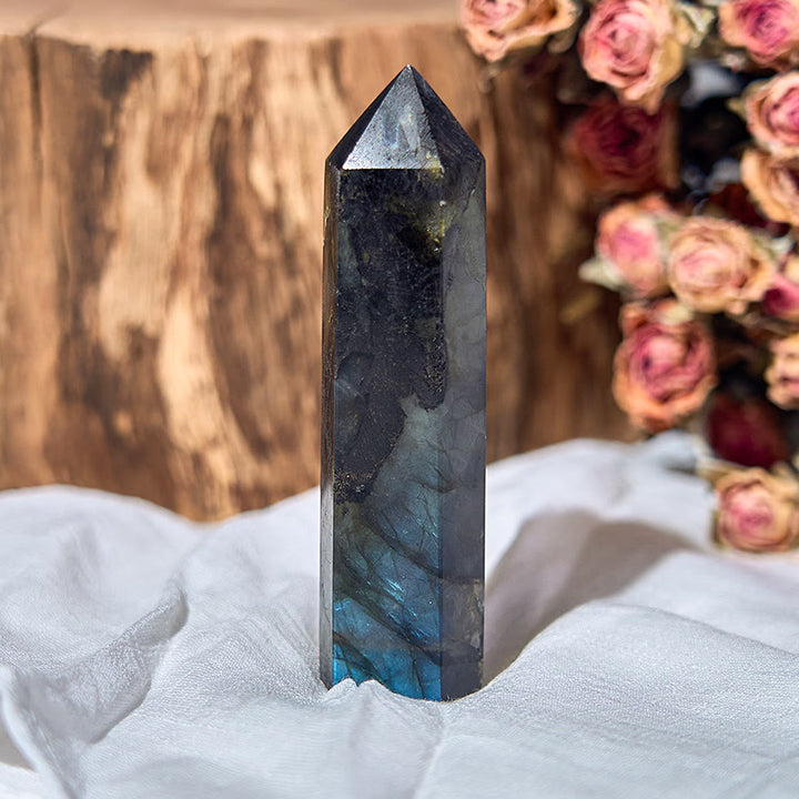 Olivenorma Faceted Labradorite Tower Natural Polished Crystal Wands - image 1