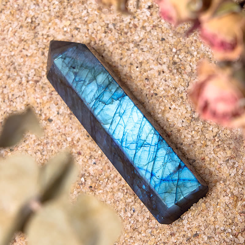 Olivenorma Faceted Labradorite Tower Natural Polished Crystal Wands - image 3