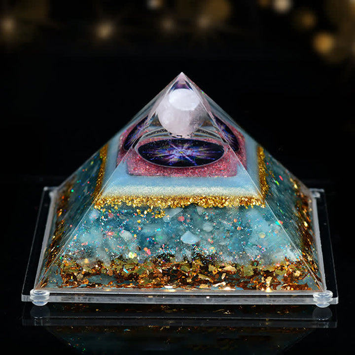 Olivenorma 8*12cm Natural Stone Orgone Pyramid - Aquamarine - image 13