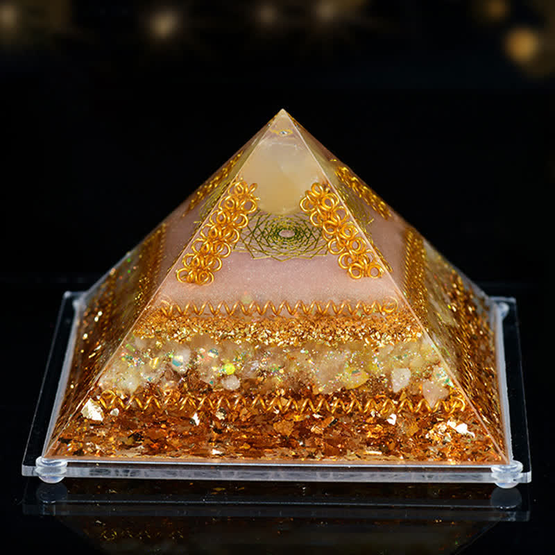 Olivenorma 8*12cm Natural Stone Orgone Pyramid - Citrine - image 1
